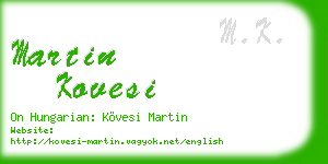 martin kovesi business card