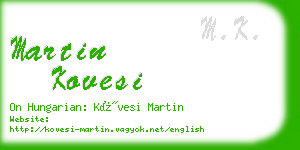 martin kovesi business card